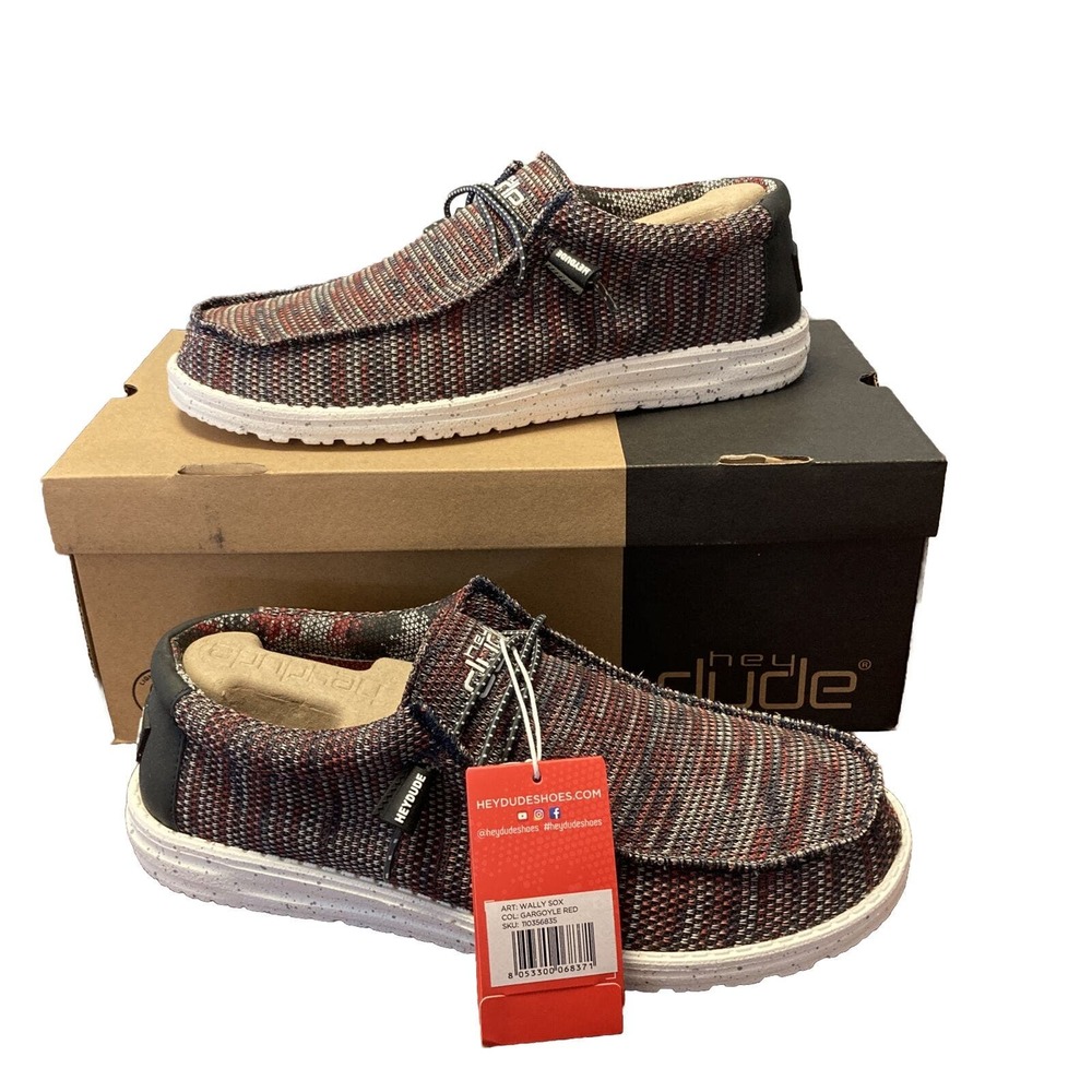 Hey Dude Wally Sox | Men's Shoes | Size 9 | Men's slip on loafers | Gargoyle red